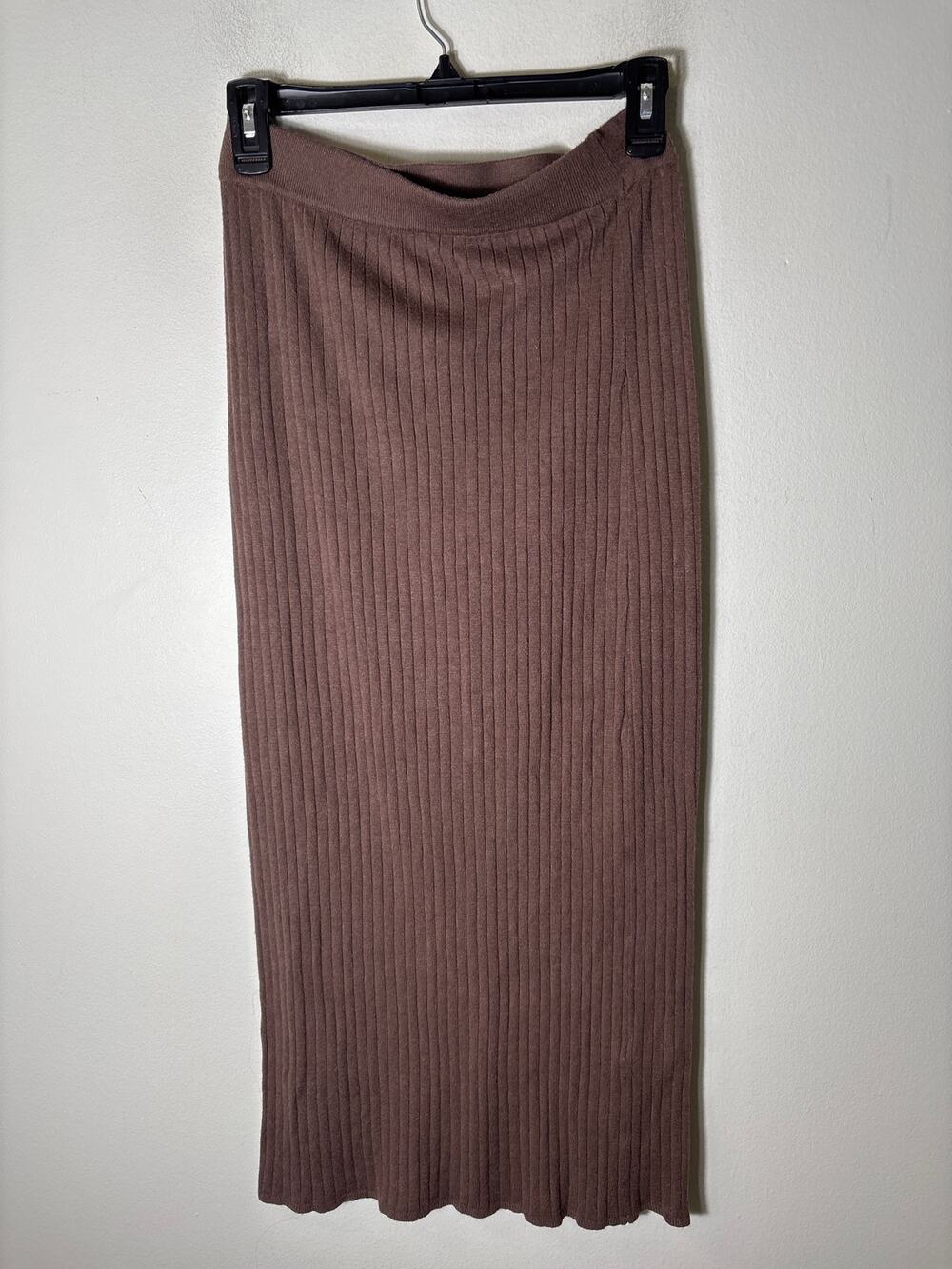 Max Studio Brown Ribbed Bodycon Swater Skirt Sz XS
